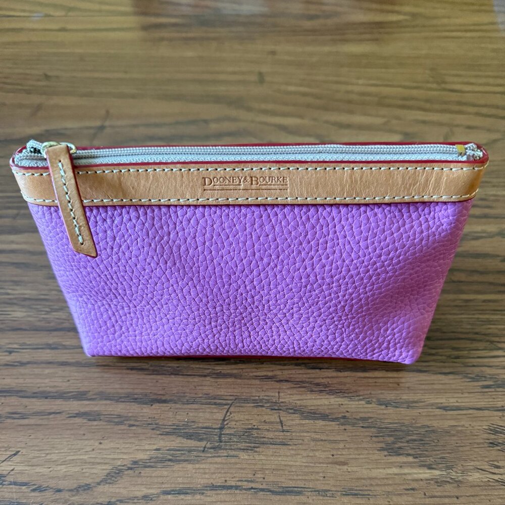 Dooney & Bourke Orchid Pebbled Leather Clutch or Cosmetic Bag